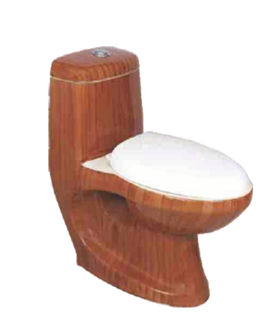   Wooden One Piece Toilet